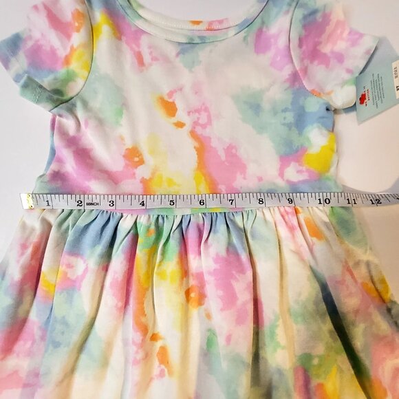 Cat & Jack Toddler Girls Size 2T Watercolor Tie-Dye Cotton Dress flowing skirt - Picture 6 of 7
